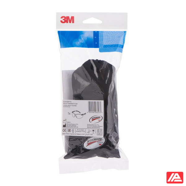 3M™ Solus™ 1000 Safety Glasses Green/Black Frame Scotchgard™ Anti-Fog/Anti-Scratch Coating (K&N) Clear Lens S1201SGAF-EU - Image 3