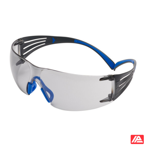 3M™ SecureFit™ 400 Safety Glasses Blue/Grey Frame Scotchgard™ Anti-Fog/Anti-Scratch Coating (K&N) Indoor/Outdoor Grey Lens SF407SGAF-BLU-EU