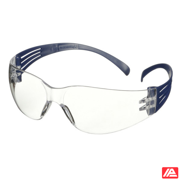 3M™ SecureFit™ 100 Safety Glasses Blue frame Anti-Scratch / Anti-Fog Clear lens SF101AF-BLU-EU
