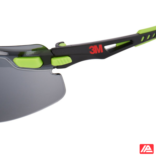 3M™ Solus™ 1000 Safety Glasses Green/Black Frame Scotchgard™ Anti-Fog/Anti-Scratch Coating (K&N) Grey Lens S1202SGAF-EU - Image 5