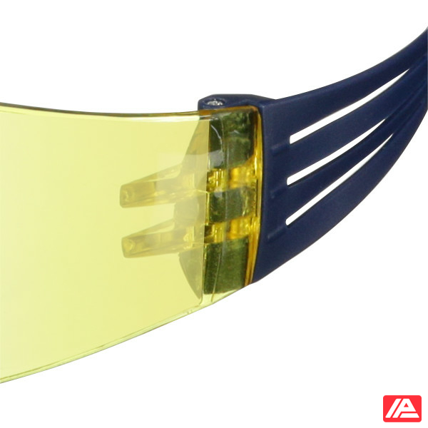 3M™ SecureFit™ 100 Safety Glasses Blue frame Anti-Scratch / Anti-Fog Amber lens SF103AF-BLU-EU - Image 4