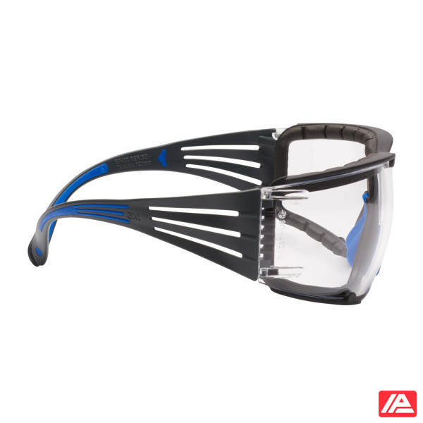 3M™ SecureFit™ 400 Safety Glasses Blue/Grey Frame Foam Scotchgard™ Anti-Fog/Anti-Scratch Coating (K&N) Clear Lens SF401SGAF-BLU-F-EU - Image 4