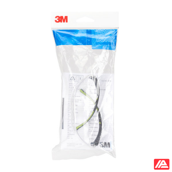 3M™ SecureFit™ 400 Safety Glasses Black/Green frame Anti-Scratch / Anti-Fog Clear Lens SF401AS/AF-EU - Image 3
