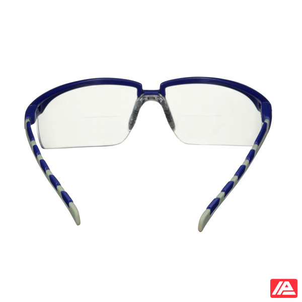 3M™ Solus™ 2000 Safety Glasses Blue/Grey Temples Anti-Fog/Anti-Scratch Reader +2.0 Clear Lens S2020AF-BLU - Image 4