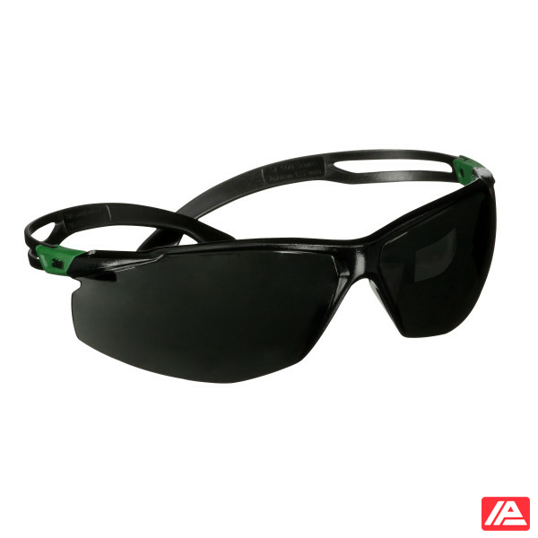 3M™ SecureFit™ 500 Safety Glasses Green/Black frame Anti-Scratch + (K) IR 5.0 Grey lens SF550ASP-GRN-EU - Image 7