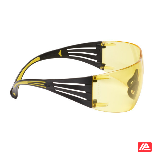 3M™ SecureFit™ 400 Safety Glasses Yellow/Black Frame Scotchgard™ Anti-Fog/Anti-Scratch Coating (K&N) Amber Lens SF403SGAF-YEL-EU - Image 3