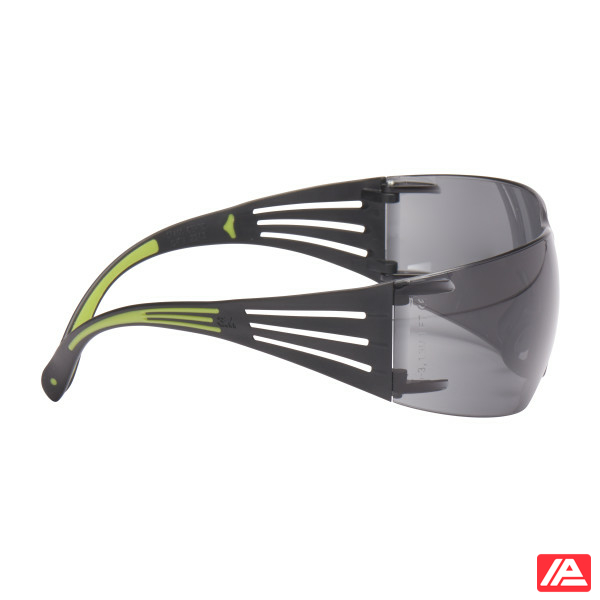 3M™ SecureFit™ 400 Safety Glasses Black/Green frame Anti-Scratch / Anti-Fog Grey Lens SF402AS/AF-EU - Image 3