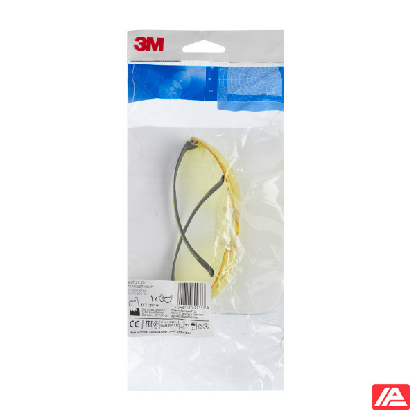 3M™ SecureFit™ 400 Safety Glasses Black/Green frame Anti-Scratch / Anti-Fog Amber Lens SF403AS/AF-EU - Image 4