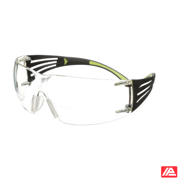 3M™ SecureFit™ 400 Reader Safety Glasses Black/Green frame Anti-Scratch / Anti-Fog clear +2.5 Lens SF425AS/AF-EU