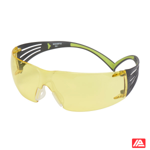 3M™ SecureFit™ 400 Safety Glasses Black/Green frame Anti-Scratch / Anti-Fog Amber Lens SF403AS/AF-EU