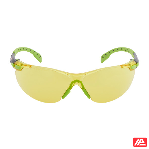 3M™ Solus™ 1000 Safety Glasses Green/Black Frame Scotchgard™ Anti-Fog Anti-Scratch Coating (K&N) Amber Lens S1203SGAF-EU - Image 2