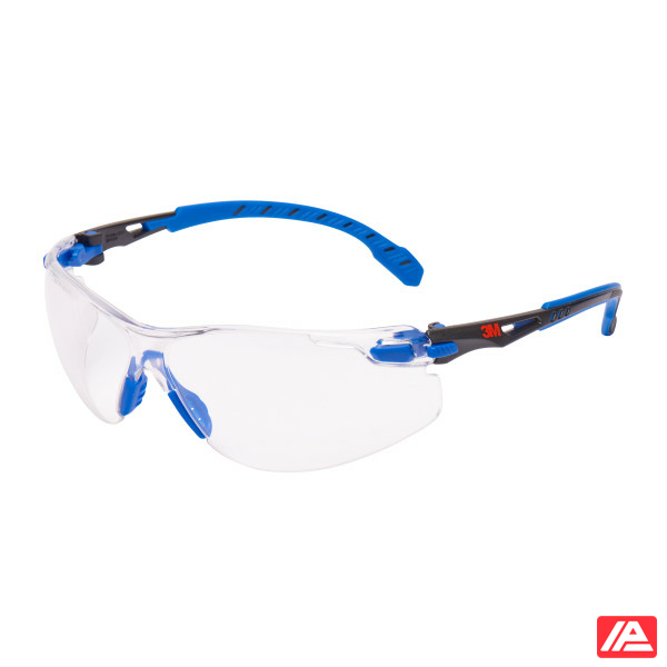 3M™ Solus™ 1000 Safety Glasses Blue/Black Frame Scotchgard™ Anti-Fog/Anti-Scratch Coating (K&N) Clear Lens S1101SGAF-EU