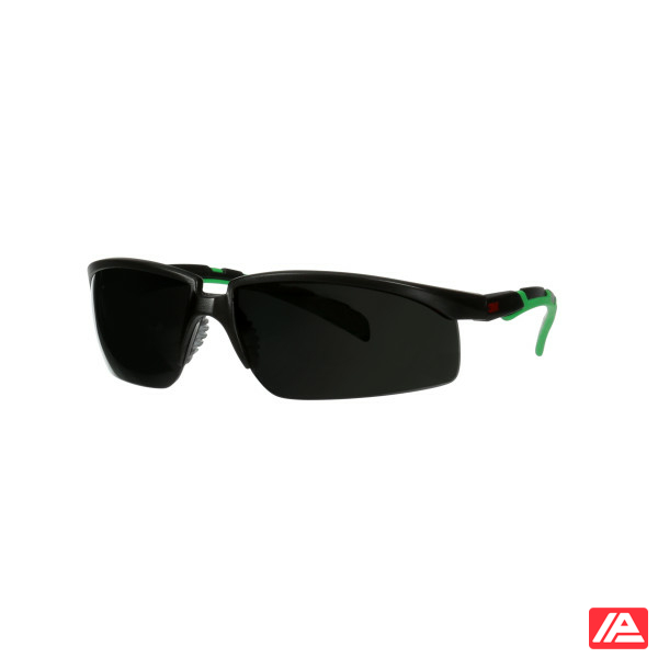 3M™ Solus™ 2000 Safety Glasses Black/Green frame Anti-Scratch + (K) IR 5.0 Grey Lens S2050ASP-BLK - Image 4