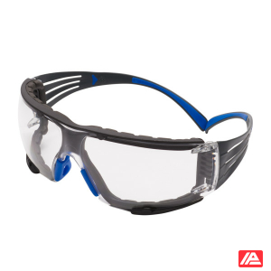 3M™ SecureFit™ 400 Safety Glasses Blue/Grey Frame Foam Scotchgard™ Anti-Fog/Anti-Scratch Coating (K&N) Clear Lens SF401SGAF-BLU-F-EU