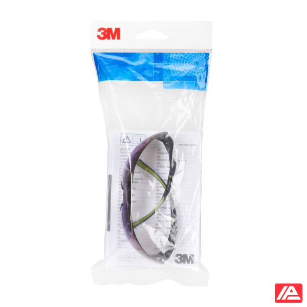 3M™ SecureFit™ 400 Safety Glasses Black/Green frame Anti-Scratch Blue Mirror Lens SF408AS-EU - Image 4