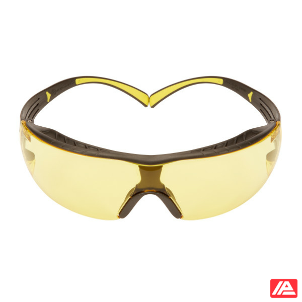 3M™ SecureFit™ 400 Series Safety Glasses SF403XSGAF-YEL Yellow/Black Amber Scotchgard™ Anti-Fog/Anti-Scratch Lens - Image 2