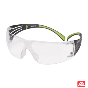 3M™ SecureFit™ 400 Safety Glasses Black/Green frame Anti-Scratch / Anti-Fog Clear Lens SF401AS/AF-EU