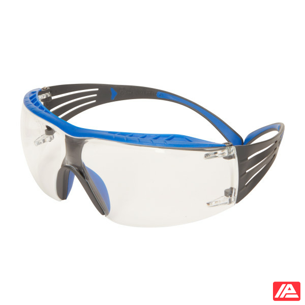 3M™ SecureFit™ 400 Series Safety Glasses SF401XSGAF-BLU Blue/Gray Clear Scotchgard™ Anti-Fog/Anti-Scratch Lens