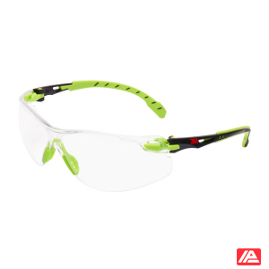 3M™ Solus™ 1000 Safety Glasses Green/Black Frame Scotchgard™ Anti-Fog/Anti-Scratch Coating (K&N) Clear Lens S1201SGAF-EU