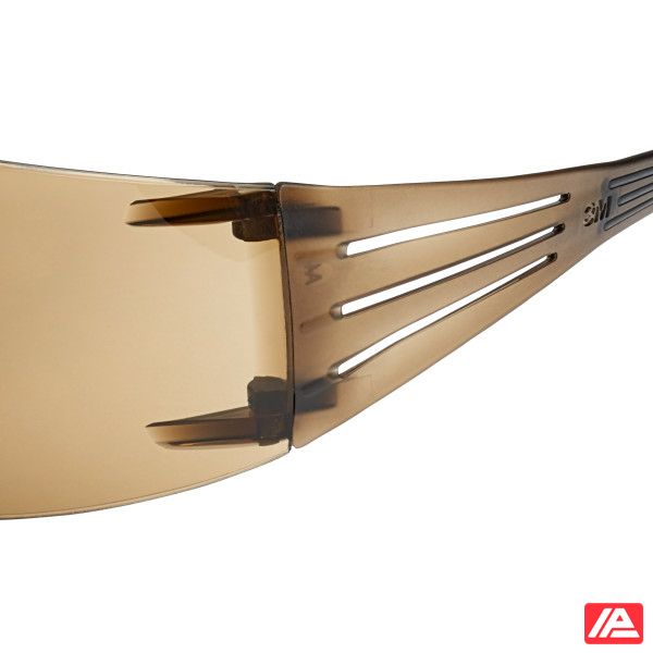 3M™ SecureFit™ 400 Safety Glasses Black/Brown Frame Scotchgard™ Anti-Fog/Anti-Scratch Coating (K&N) Brown Lens SF405SGAF-BLA-EU - Image 5