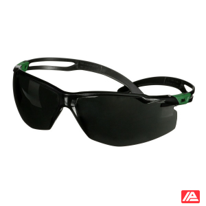 3M™ SecureFit™ 500 Safety Glasses Green/Black frame Anti-Scratch + (K) IR 5.0 Grey lens SF550ASP-GRN-EU