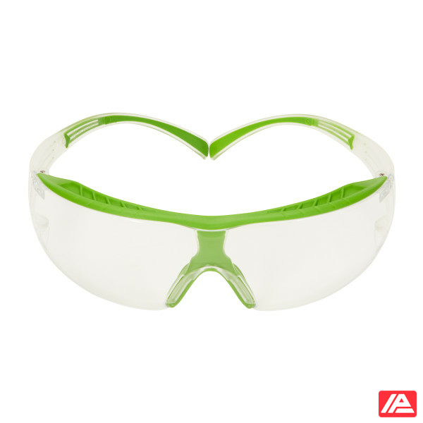 3M™ SecureFit™ 400 Series Safety Glasses SF401XSGAF-GRN Hi-Vis GRN/Clear Clear Scotchgard™ Anti-Fog/Anti-Scratch Lens - Image 2