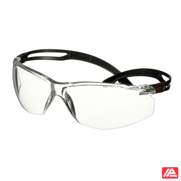 3M™ SecureFit™ 500 Safety Glasses Black frame Anti-Scratch+ (K) Clear lens SF501ASP-BLK-EU