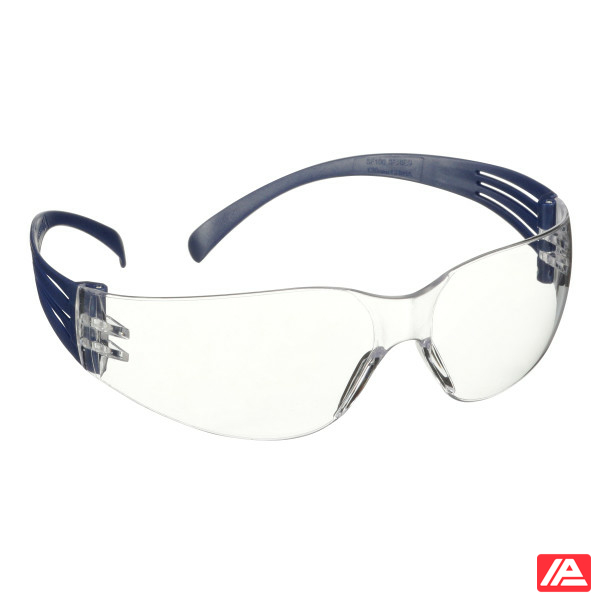 3M™ SecureFit™ 100 Safety Glasses Blue frame Anti-Scratch / Anti-Fog Clear lens SF101AF-BLU-EU - Image 4