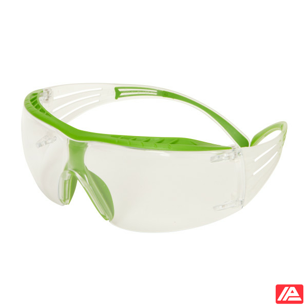 3M™ SecureFit™ 400 Series Safety Glasses SF401XSGAF-GRN Hi-Vis GRN/Clear Clear Scotchgard™ Anti-Fog/Anti-Scratch Lens