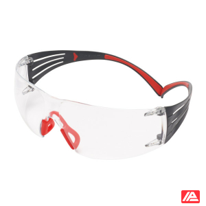 3M™ SecureFit™ 400 Safety Glasses Red/Grey Frame Scotchgard™ Anti-Fog/Anti-Scratch Coating (K&N) Clear Lens SF401SGAF-RED-EU