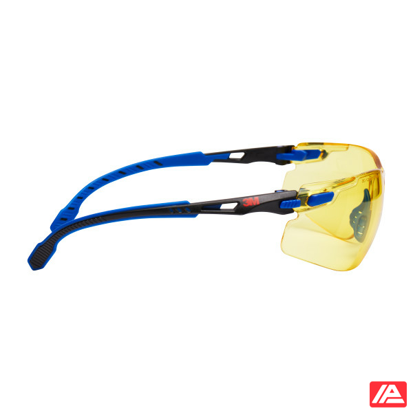 3M™ Solus™ 1000 Safety Glasses Blue/Black Frame Scotchgard™ Anti-Fog/Anti-Scratch Coating (K&N) Amber Lens S1103SGAF-EU - Image 4