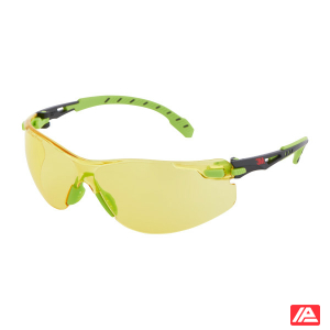 3M™ Solus™ 1000 Safety Glasses Green/Black Frame Scotchgard™ Anti-Fog Anti-Scratch Coating (K&N) Amber Lens S1203SGAF-EU