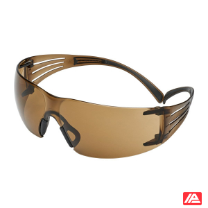 3M™ SecureFit™ 400 Safety Glasses Black/Brown Frame Scotchgard™ Anti-Fog/Anti-Scratch Coating (K&N) Brown Lens SF405SGAF-BLA-EU