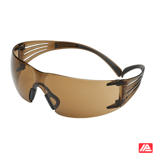 3M™ SecureFit™ 400 Safety Glasses Black/Brown Frame Scotchgard™ Anti-Fog/Anti-Scratch Coating (K&N) Brown Lens SF405SGAF-BLA-EU