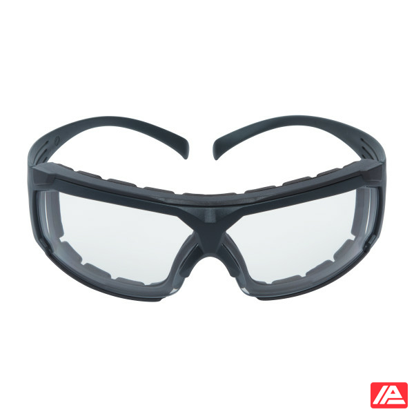 3M™ SecureFit™ Safety Glasses Grey Frame Foam Scotchgard™ Anti-Fog Clear Lens SF601SGAF/FI-EU - Image 2