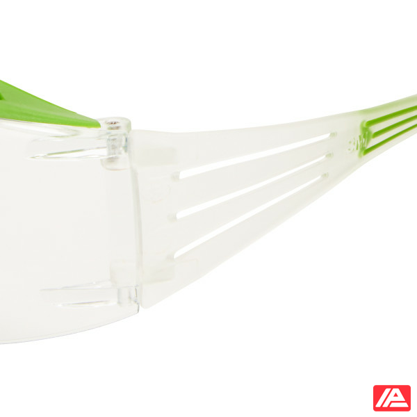 3M™ SecureFit™ 400 Series Safety Glasses SF401XSGAF-GRN Hi-Vis GRN/Clear Clear Scotchgard™ Anti-Fog/Anti-Scratch Lens - Image 5