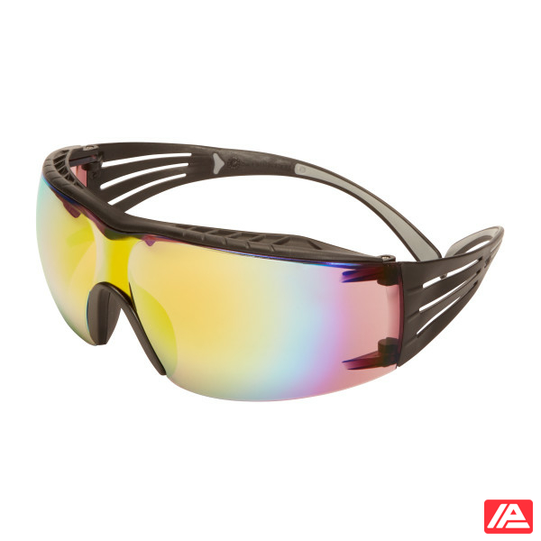 3M™ SecureFit™ 400X Safety Glasses Black/Black frame Anti-Scratch Orange Mirror Lens SF416XAS-BLK-EU