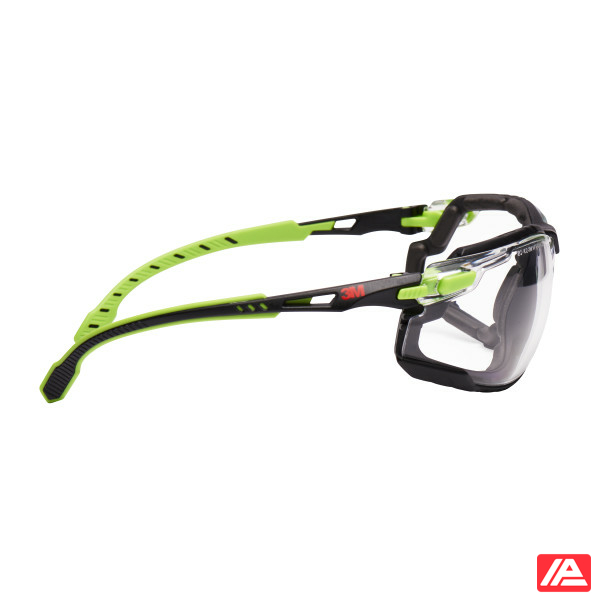 3M™ Solus™ 1000 Safety Glasses Green/Black Frame Scotchgard™ Anti-Fog/Anti-Scratch Coating (K&N) Clear Lens Foam Gasket and Strap S1201SGAFKT-EU - Image 7