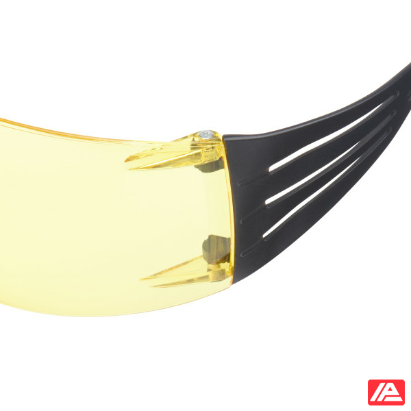 3M™ SecureFit™ 400 Safety Glasses Black/Green frame Anti-Scratch / Anti-Fog Amber Lens SF403AS/AF-EU - Image 6