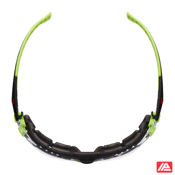 3M™ Solus™ 1000 Safety Glasses Green/Black Frame Scotchgard™ Anti-Fog/Anti-Scratch Coating (K&N) Clear Lens Foam Gasket and Strap S1201SGAFKT-EU - Image 8