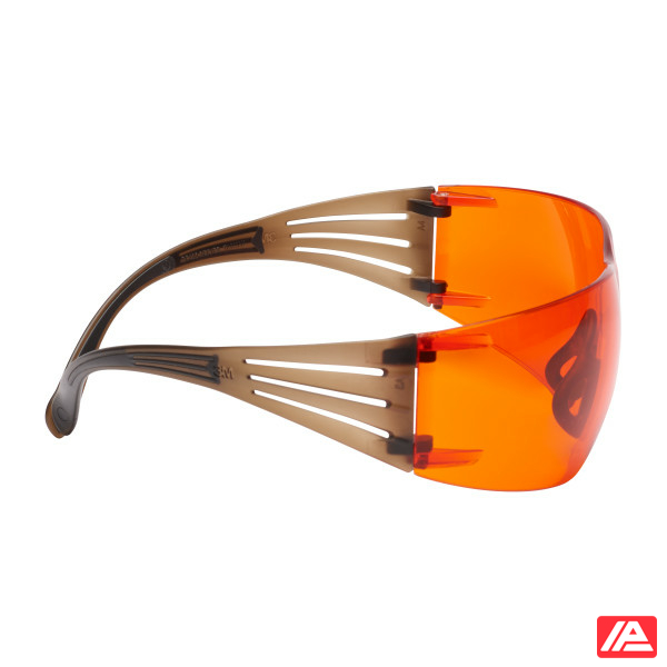 3M™ SecureFit™ 400 Safety Glasses Black/Brown Frame Scotchgard™ Anti-Fog/Anti-Scratch Coating (K&N) Orange Lens SF406SGAF-BLA-EU - Image 5