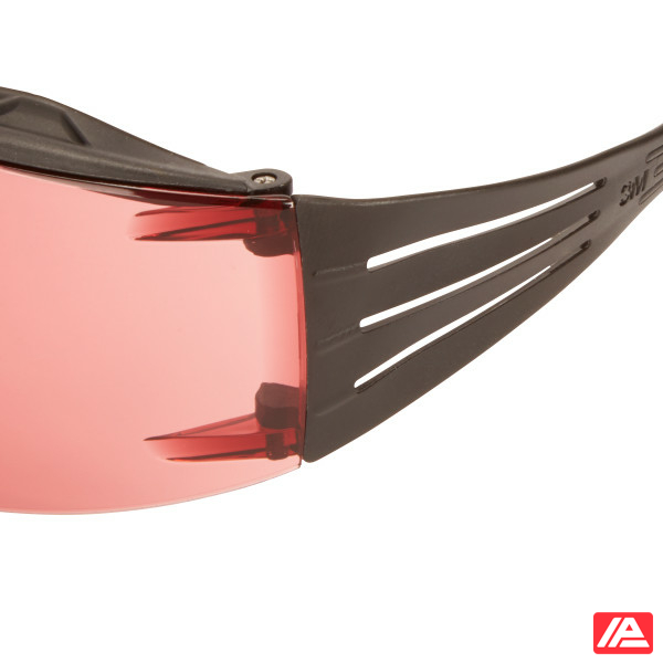 3M™ SecureFit™ 400X Safety Glasses Black/Black frame Scotchgard™ Anti-Fog / Anti-Scratch Coating (K&N) Vermillion Lens SF422XSGAF-BLK-EU - Image 5