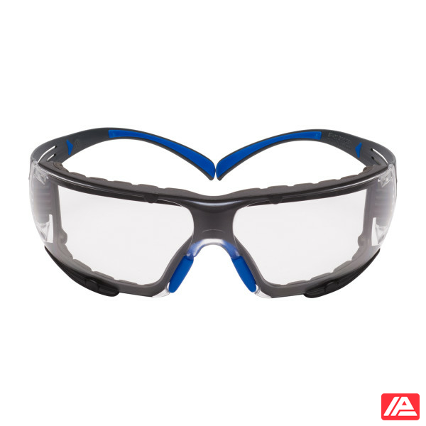 3M™ SecureFit™ 400 Safety Glasses Blue/Grey Frame Foam Scotchgard™ Anti-Fog/Anti-Scratch Coating (K&N) Clear Lens SF401SGAF-BLU-F-EU - Image 2