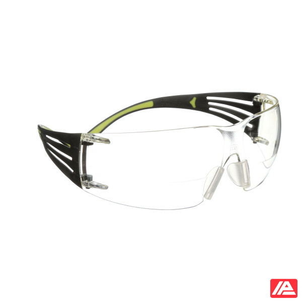 3M™ SecureFit™ 400 Reader Safety Glasses Black/Green frame Anti-Scratch / Anti-Fog clear +2.5 Lens SF425AS/AF-EU - Image 4