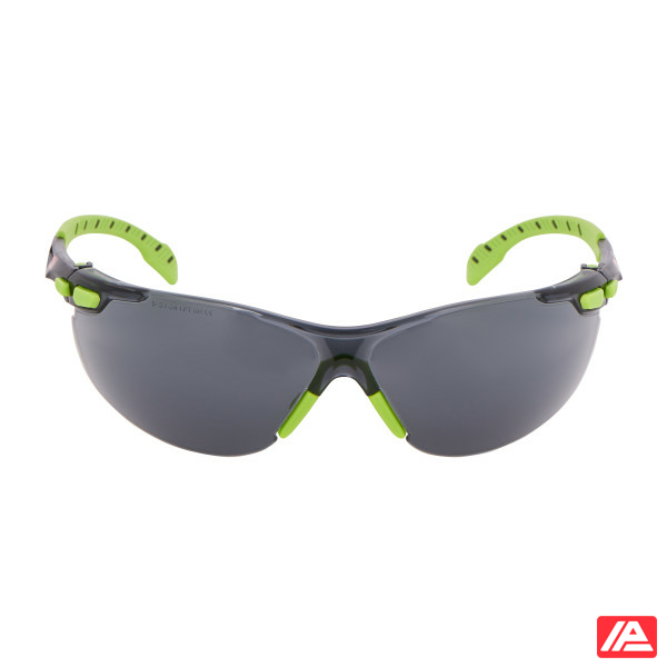 3M™ Solus™ 1000 Safety Glasses Green/Black Frame Scotchgard™ Anti-Fog/Anti-Scratch Coating (K&N) Grey Lens S1202SGAF-EU - Image 2