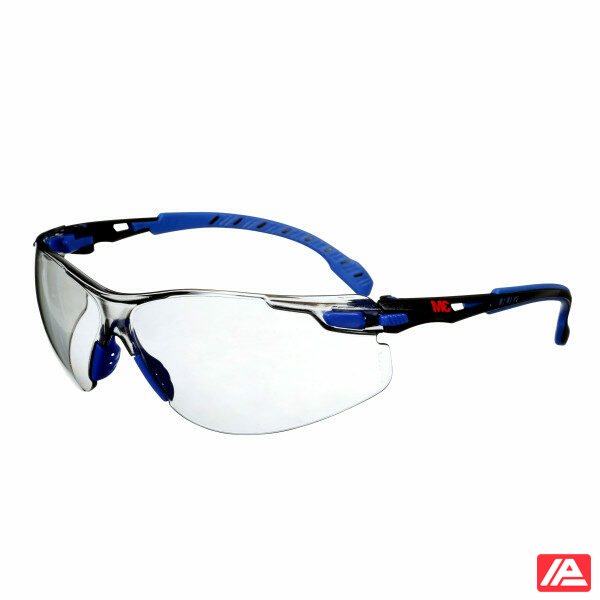 3M™ Solus™ 1000 Safety Glasses Blue/Black Frame Scotchgard™ Anti-Fog/Anti-Scratch Coating (K&N) Indoor/Outdoor Light Grey lens S1107SGAF-EU
