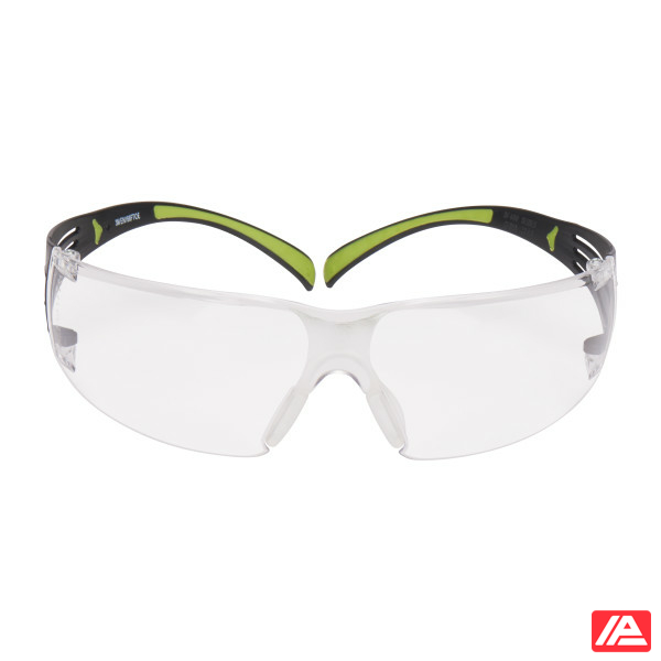 3M™ SecureFit™ 400 Safety Glasses Black/Green frame Anti-Scratch / Anti-Fog Clear Lens SF401AS/AF-EU - Image 2