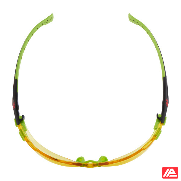 3M™ Solus™ 1000 Safety Glasses Green/Black Frame Scotchgard™ Anti-Fog Anti-Scratch Coating (K&N) Amber Lens S1203SGAF-EU - Image 7