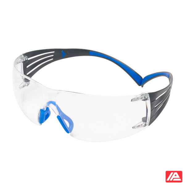 3M™ SecureFit™ 400 Safety Glasses Blue/Grey Frame Scotchgard™ Anti-Fog/Anti-Scratch Coating (K&N) Clear Lens SF401SGAF-BLU-EU