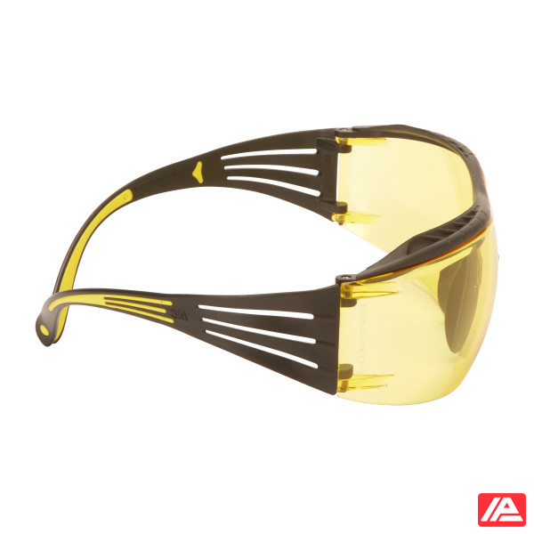 3M™ SecureFit™ 400 Series Safety Glasses SF403XSGAF-YEL Yellow/Black Amber Scotchgard™ Anti-Fog/Anti-Scratch Lens - Image 5